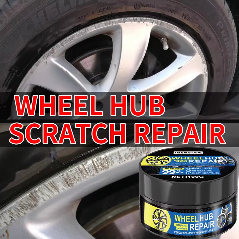 1 Piece 100G Universal Wheel Hub Repair Kit, Car Wheel Care Polishing Paste, High Quality Wheel Hub Care Wax, Traceless Scratch Repair, Free Sponge