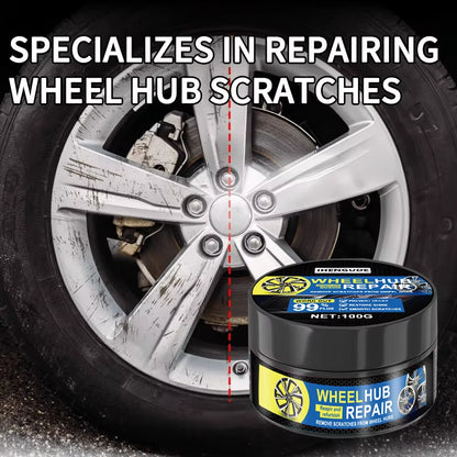 1 Piece 100G Universal Wheel Hub Repair Kit, Car Wheel Care Polishing Paste, High Quality Wheel Hub Care Wax, Traceless Scratch Repair, Free Sponge